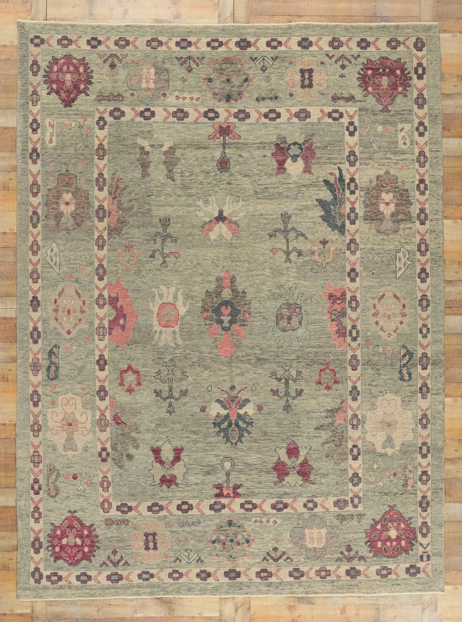 9 x 12 Colorful Turkish Oushak Rug 53863