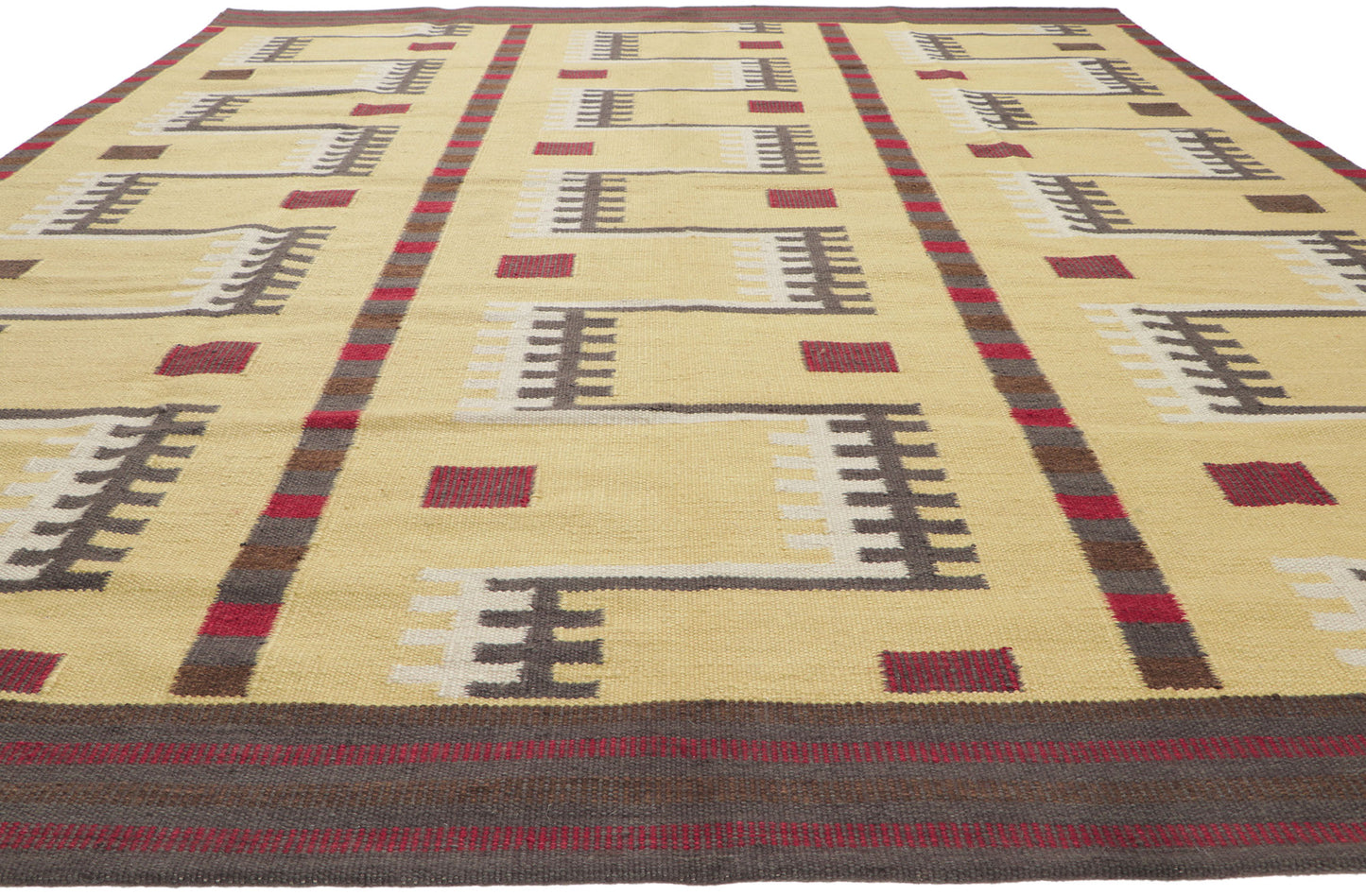 9 x 12 Scandinavian Modern Swedish Inspired Kilim Rug 30961