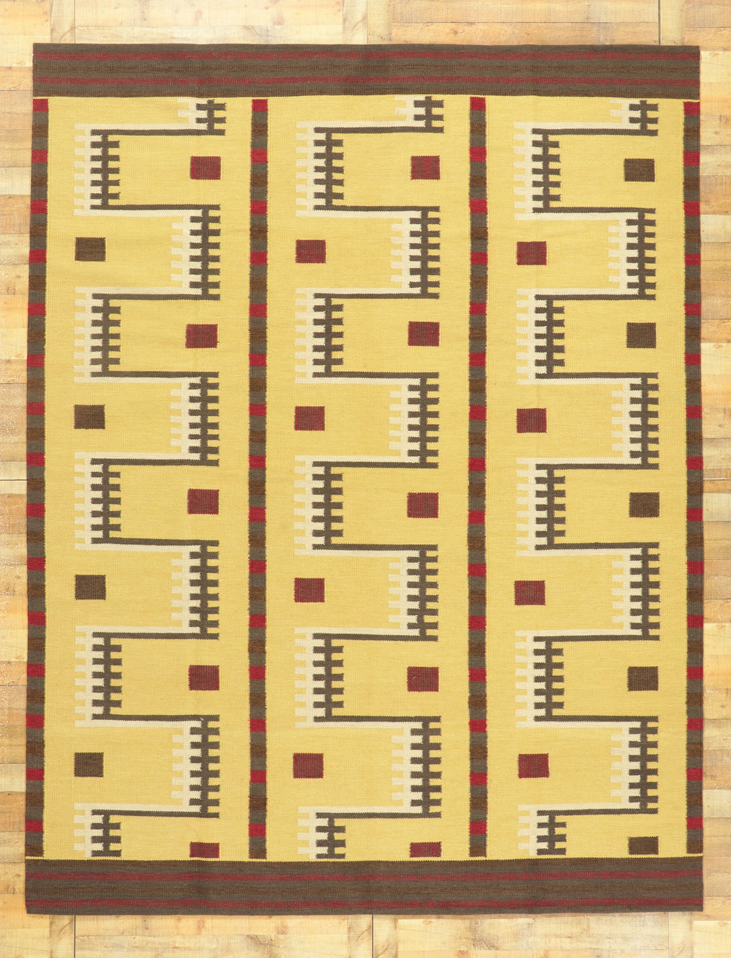 9 x 12 Scandinavian Modern Swedish Inspired Kilim Rug 30961