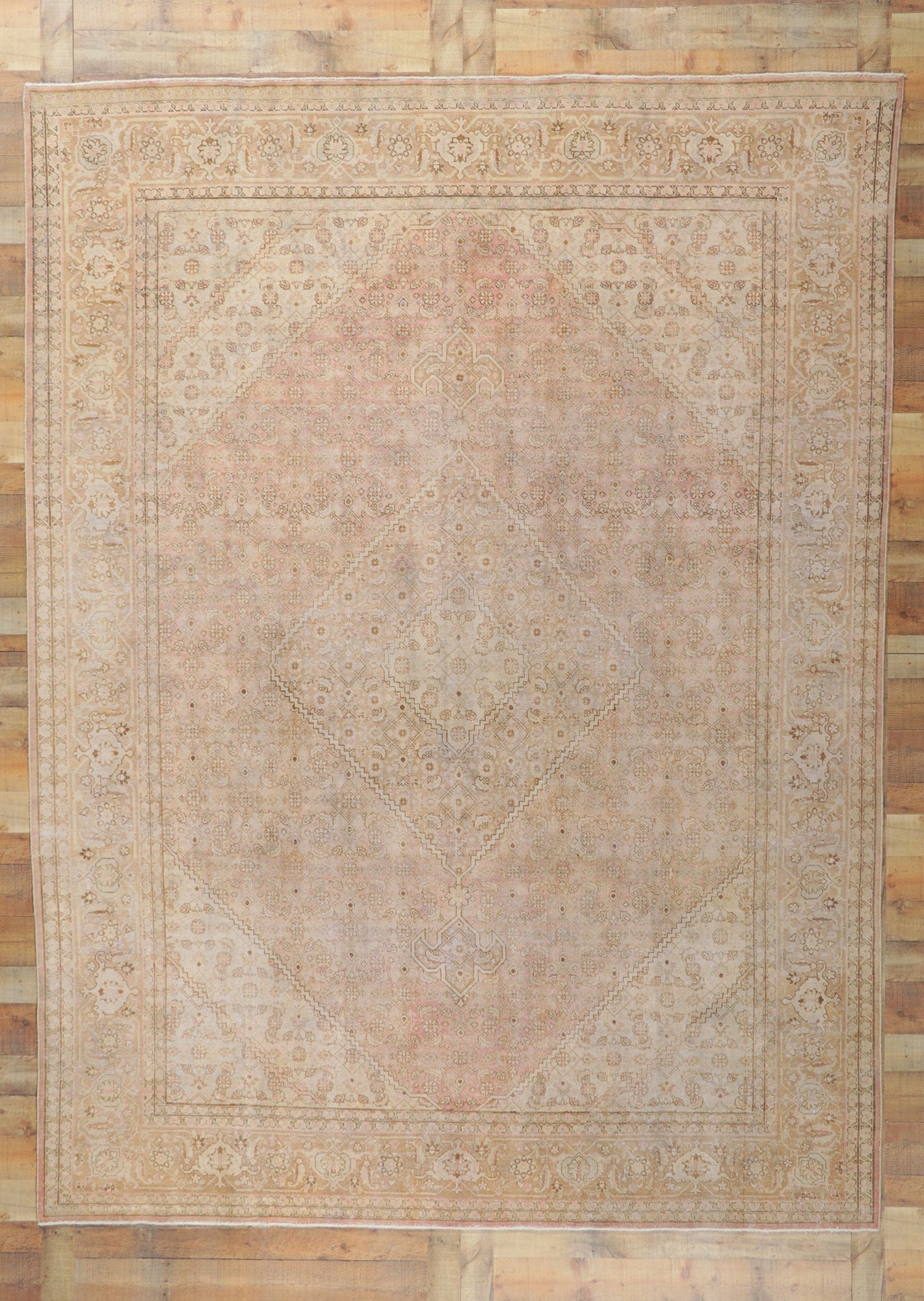 9 x 10 Antique Persian Tabriz Rug 61103