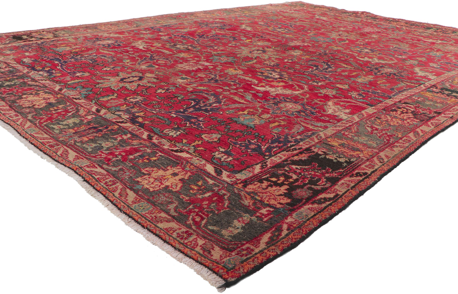 7 x 10 Vintage Persian Tabriz Rug 60715