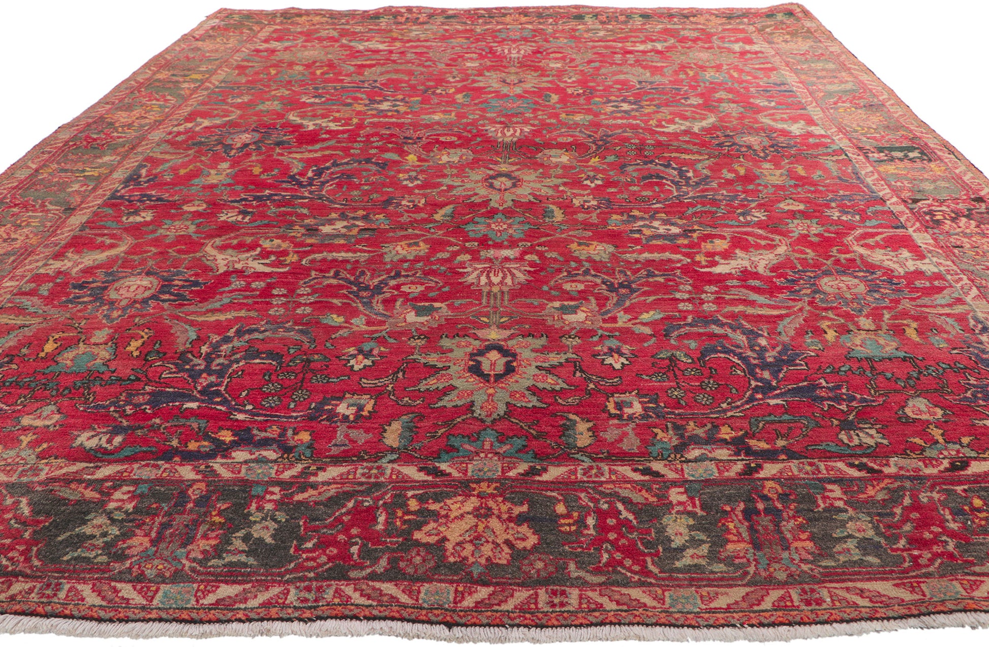 7 x 10 Vintage Persian Tabriz Rug 60715