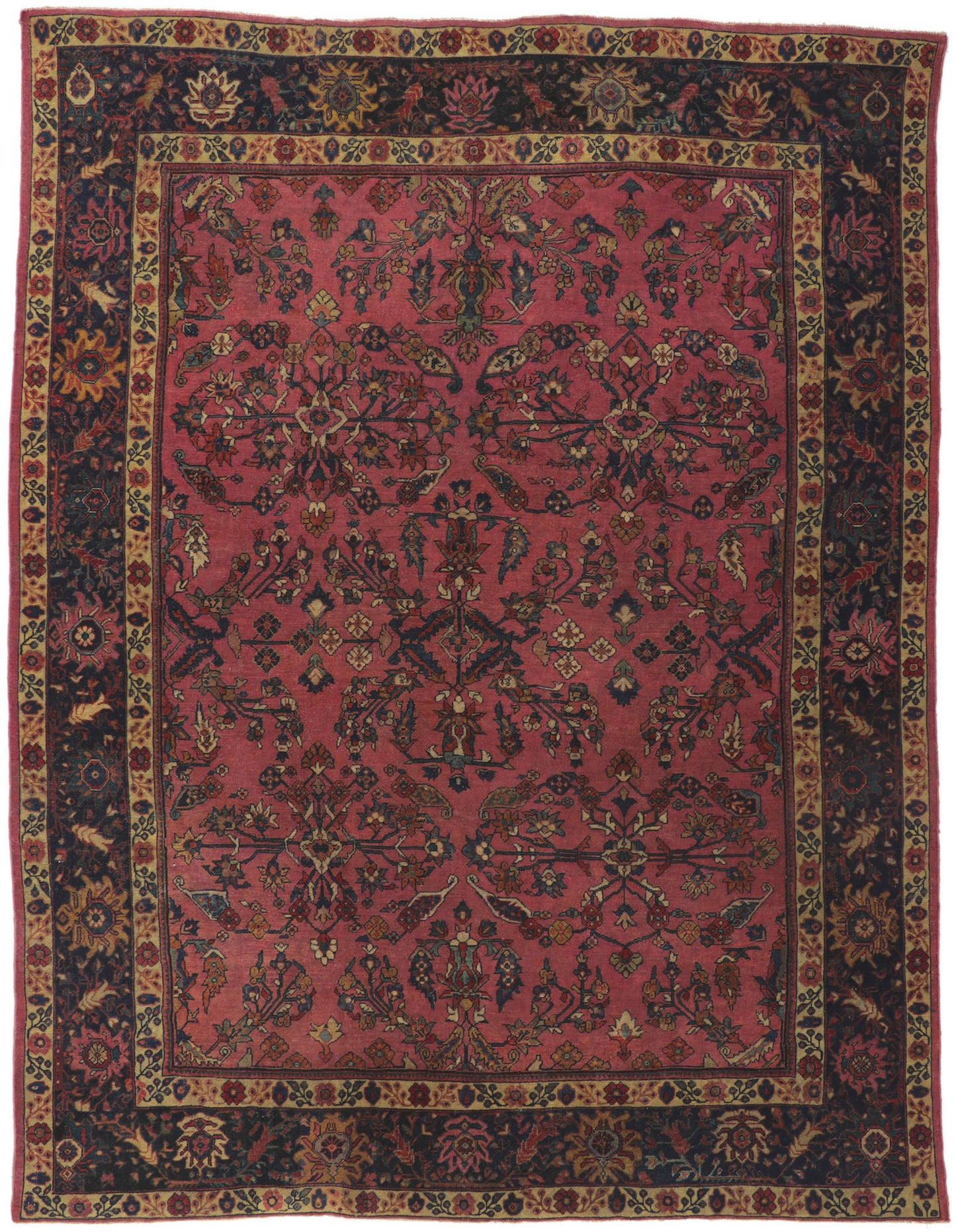 9 x 11 Antique Pink Persian Mahal Rug 71419