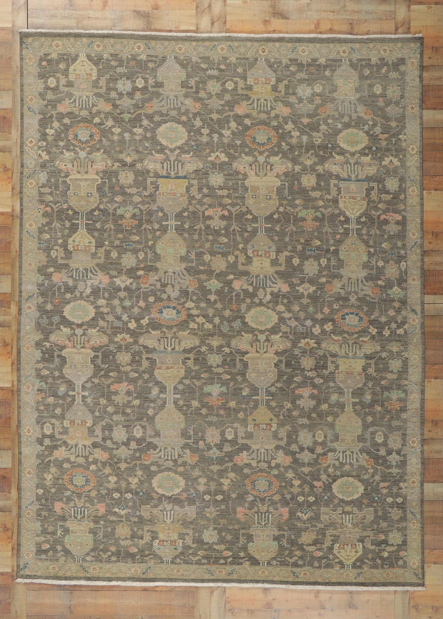 9 x 12 Modern Earth-Tone Oushak Rug 30840