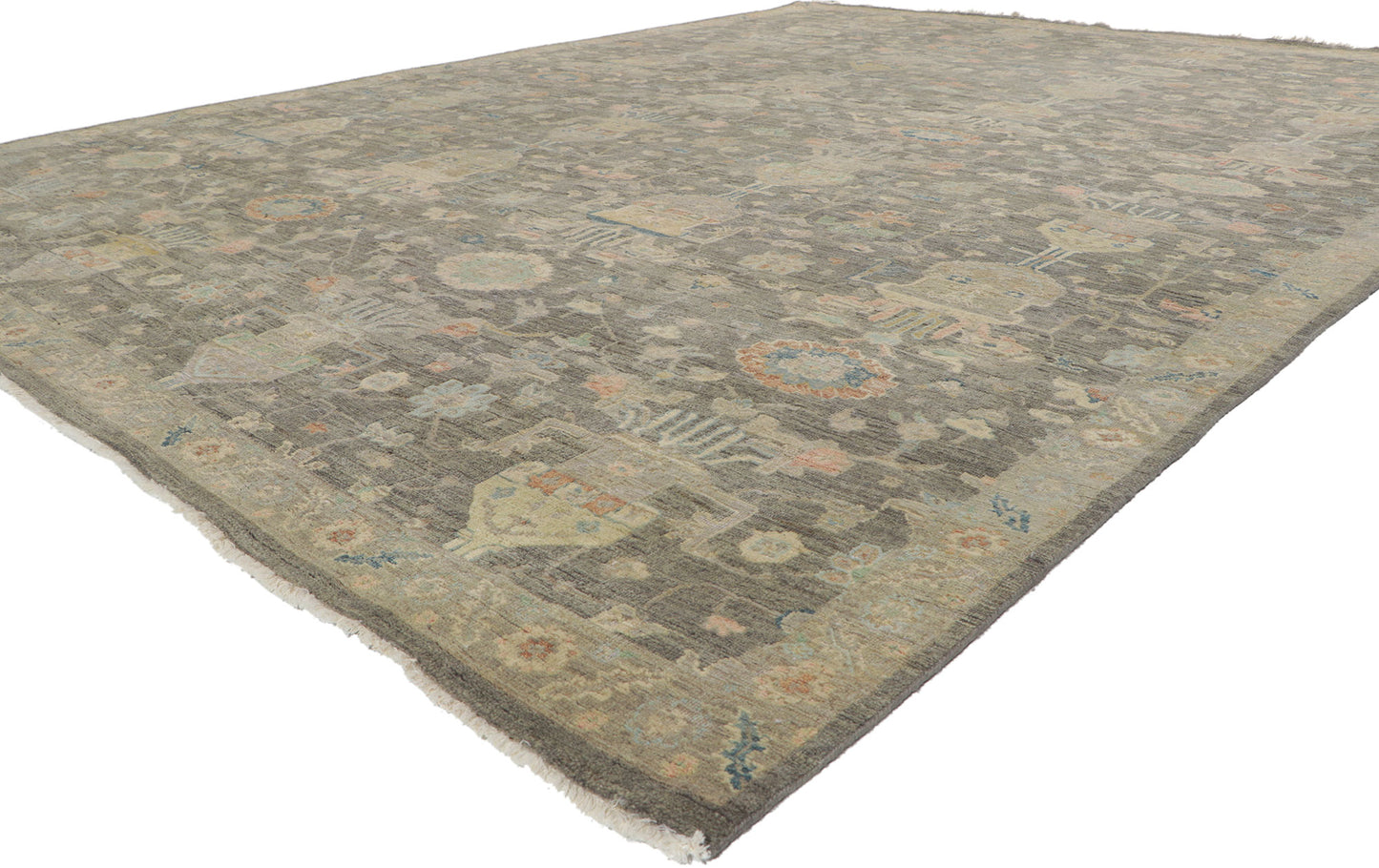 9 x 12 Modern Earth-Tone Oushak Rug 30840