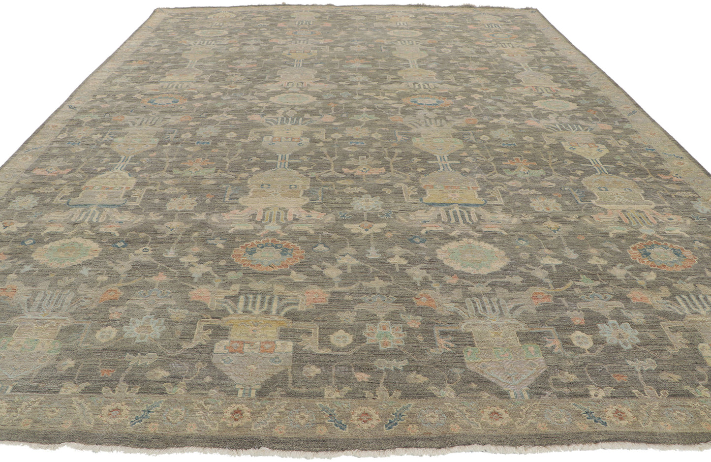 9 x 12 Modern Earth-Tone Oushak Rug 30840