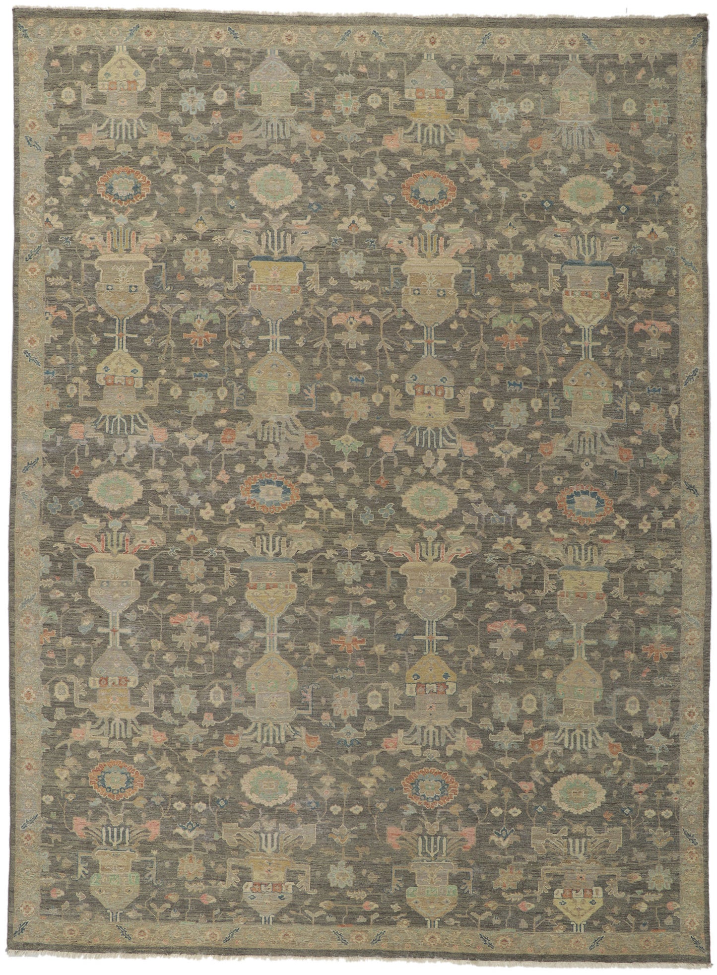 9 x 12 Modern Earth-Tone Oushak Rug 30840