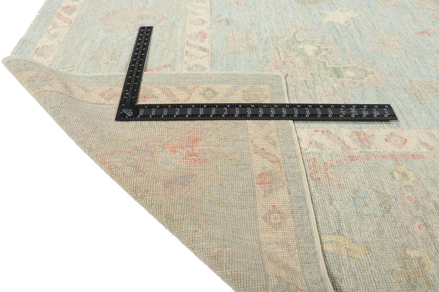 9 x 12 Vintage-Inspired Blue Oushak Rug 80903