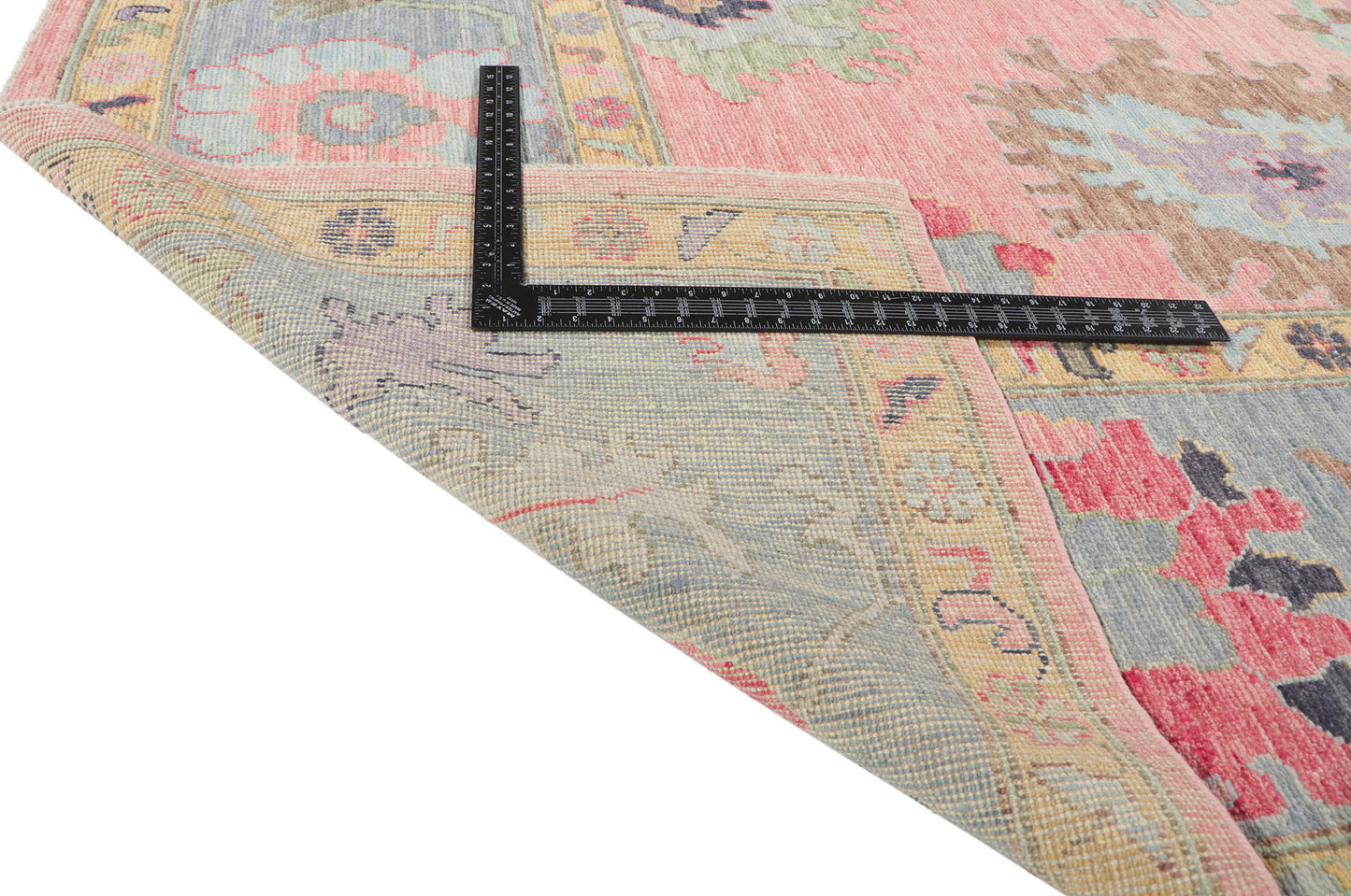 9 x 12 Colorful Pink Oushak Rug 80910