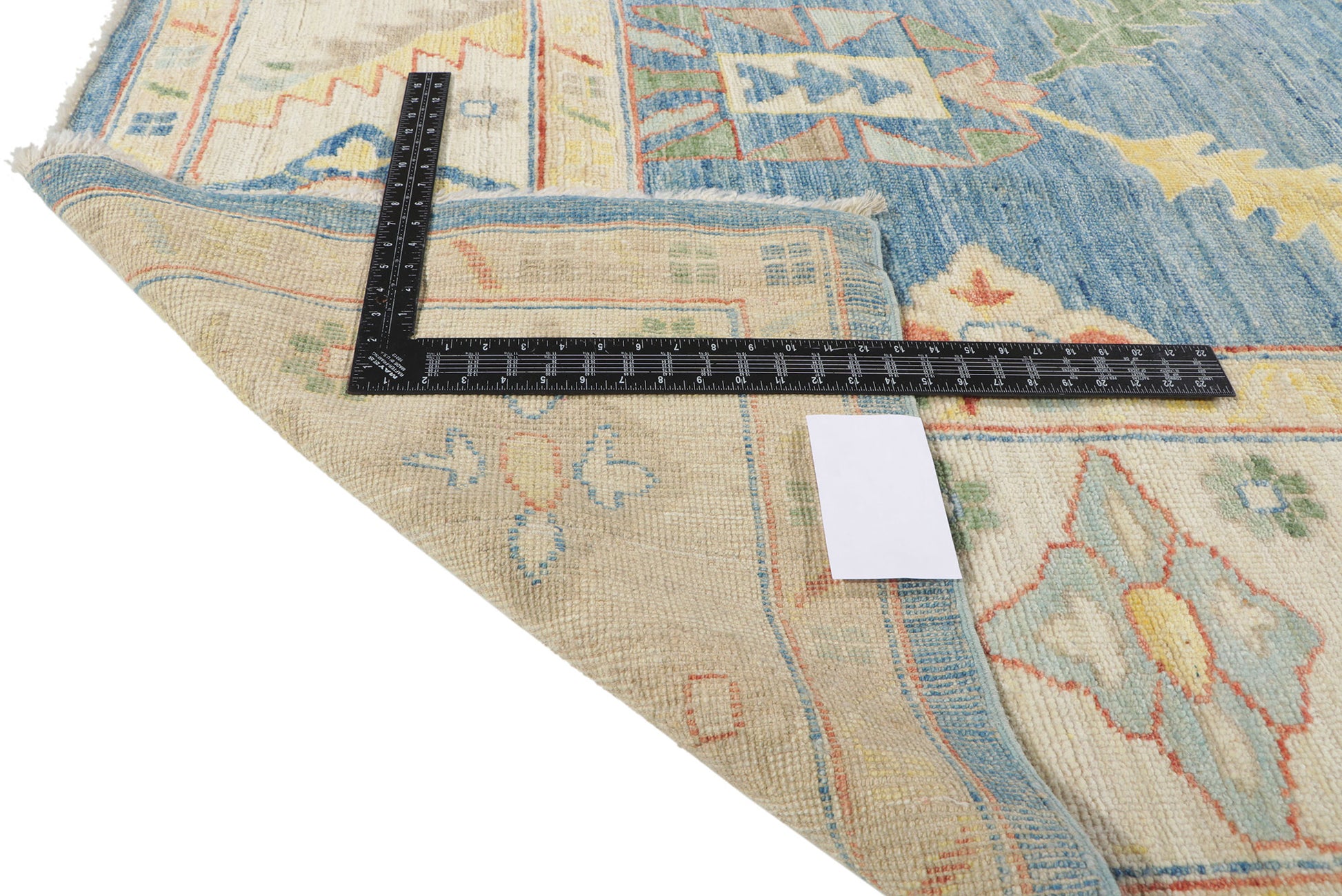 9 x 12 Colorful Blue Oushak Rug 80958