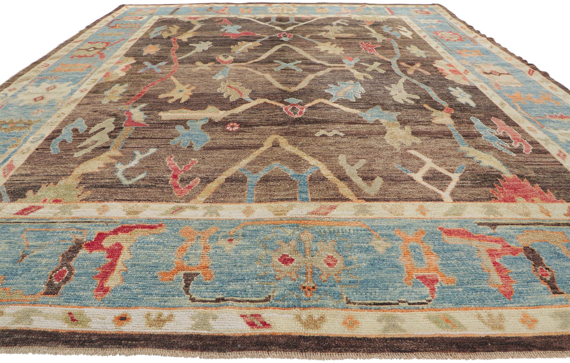 9 x 12 Colorful Turkish Oushak Rug 53807