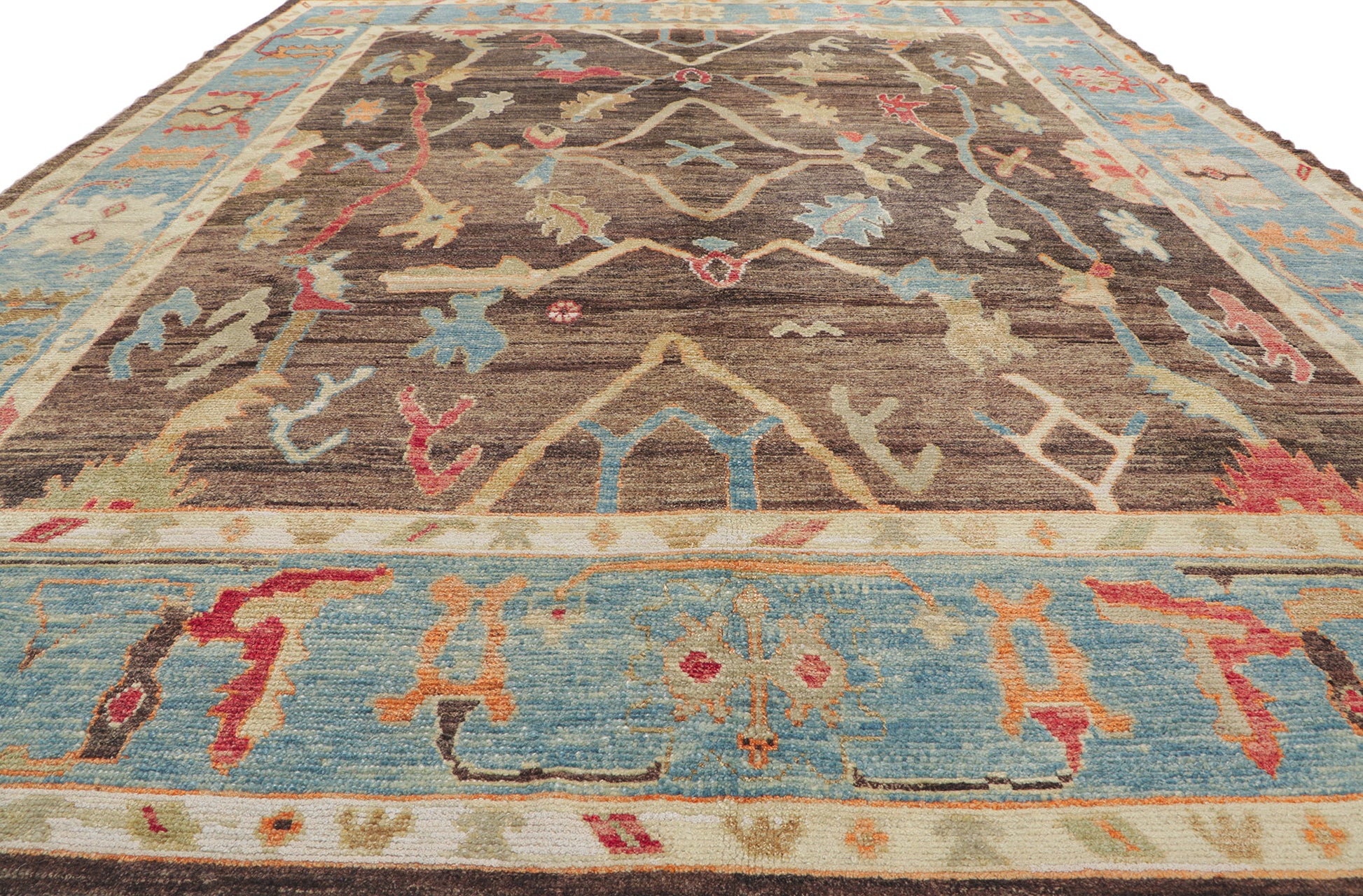 9 x 12 Colorful Turkish Oushak Rug 53807