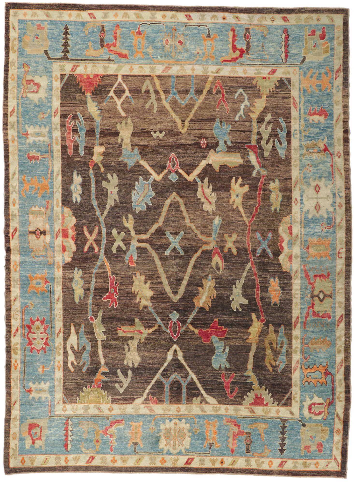 9 x 12 Colorful Turkish Oushak Rug 53807