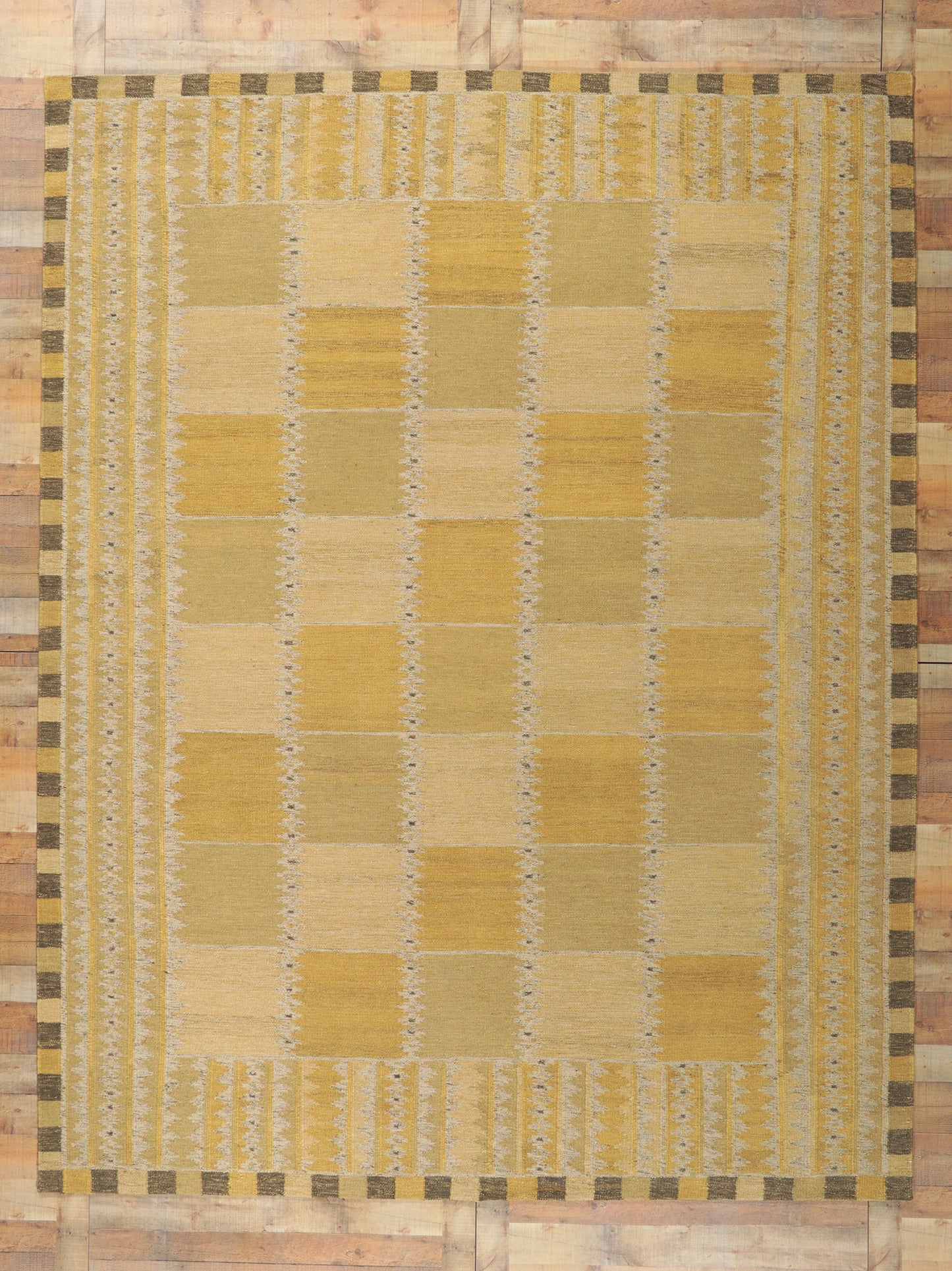 9 x 12 Scandinavian Modern Swedish Inspired Kilim Rug 30801