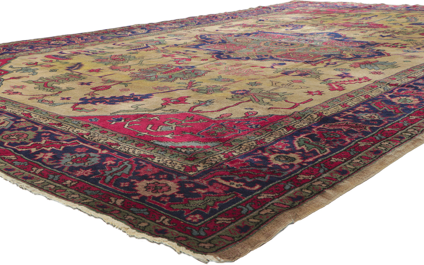 9 x 15 Antique Turkish Serapi Rug 78128