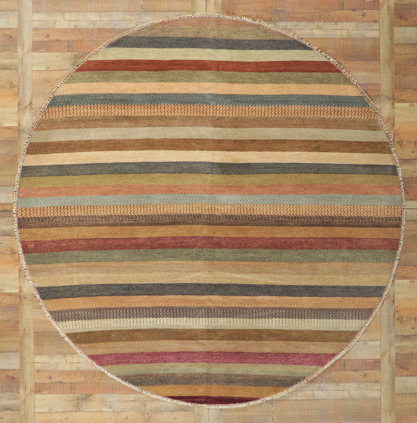 9 x 9 Modern Striped Round Area Rug 30300