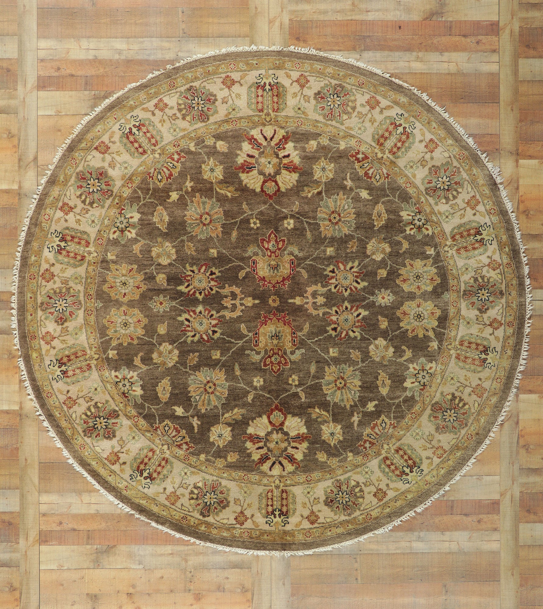 9 x 9 Vintage Indian Round Area Rug 77297
