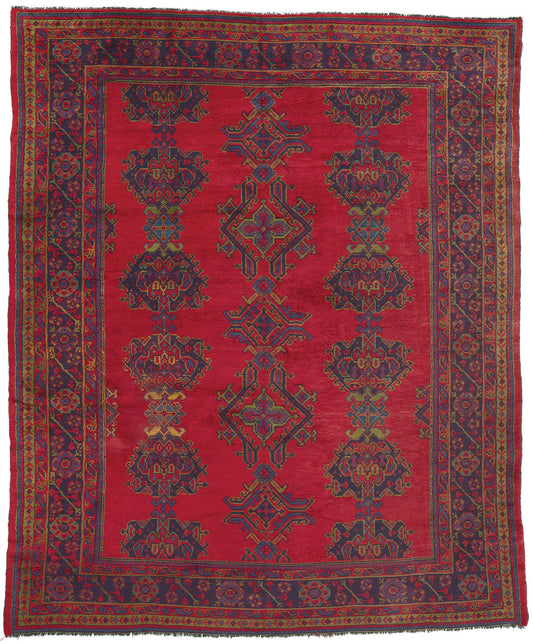 9 x 11 Antique Turkish Oushak Rug 78524
