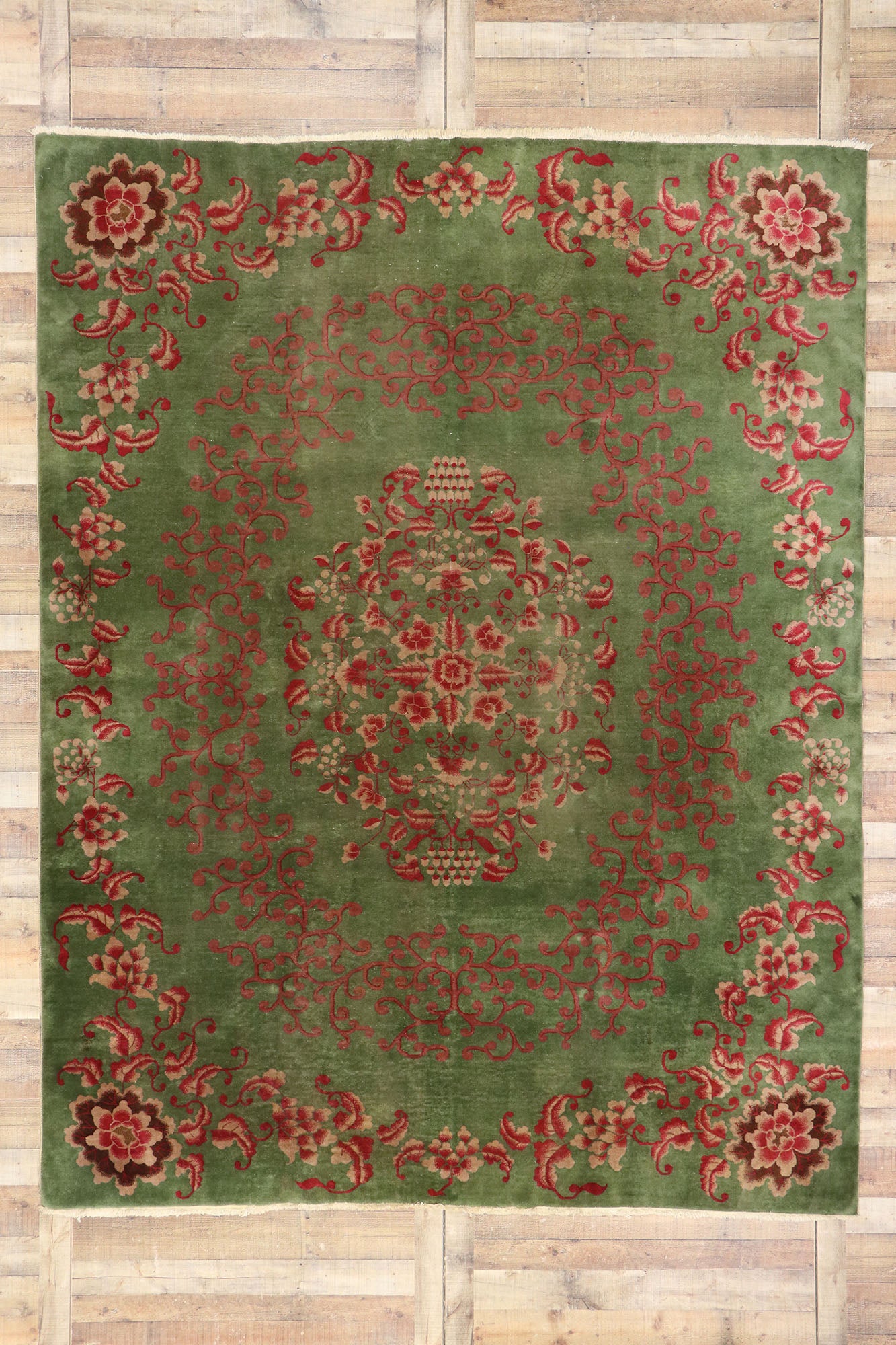 9 x 11 Antique Chinese Art Deco Rug 77624