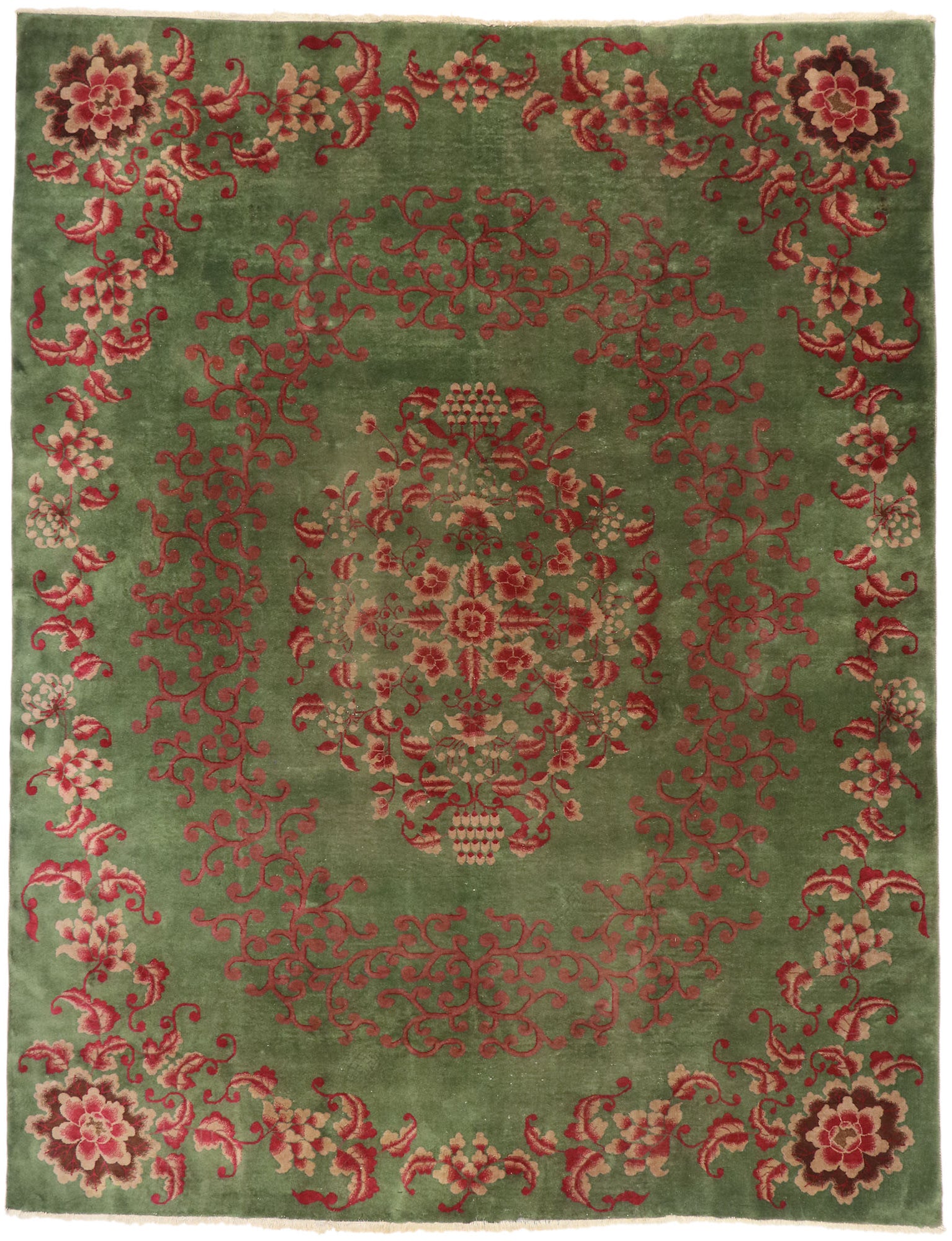 9 x 11 Antique Chinese Art Deco Rug 77624