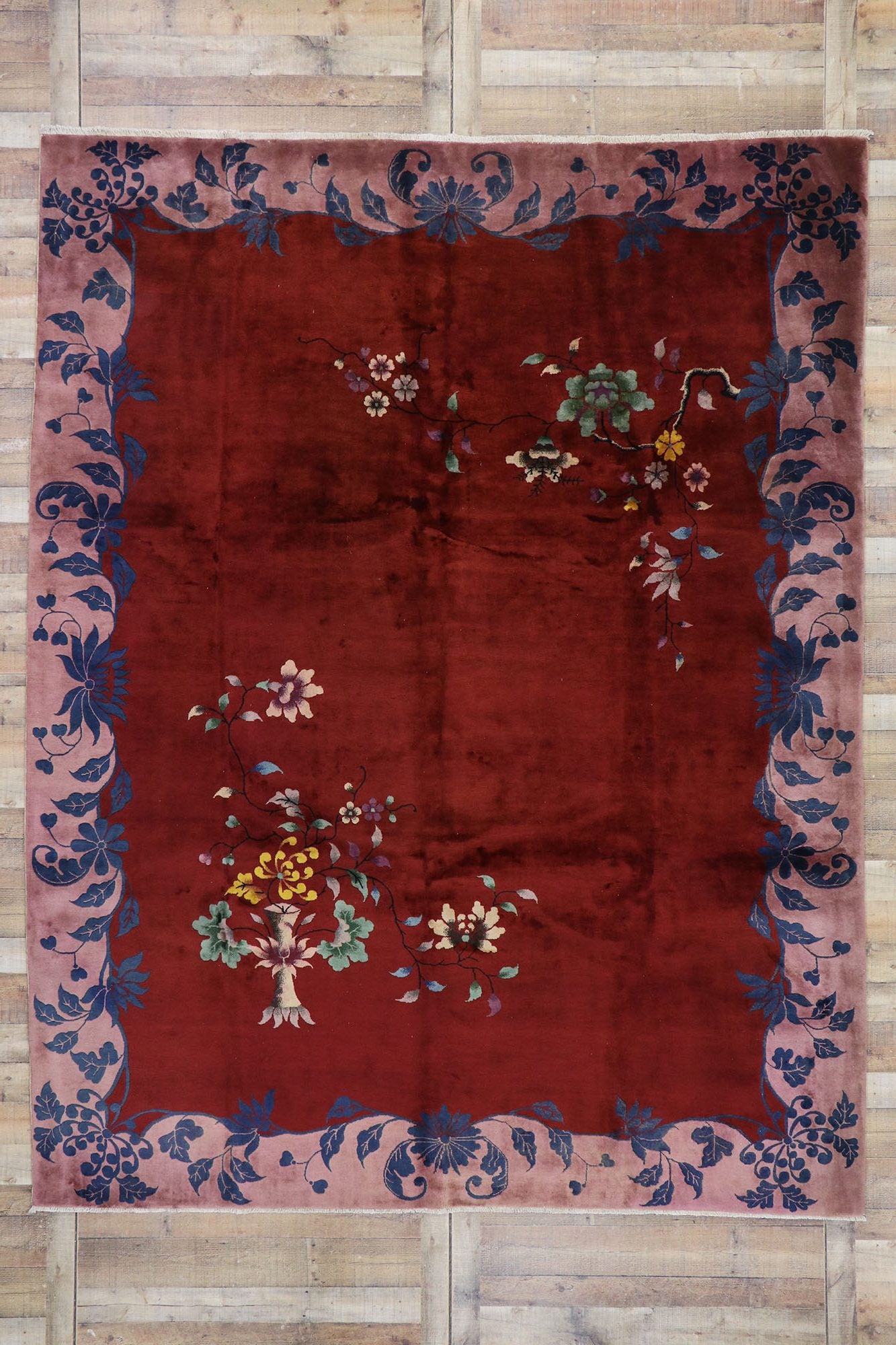 9 x 11 Antique Chinese Art Deco Rug 77626