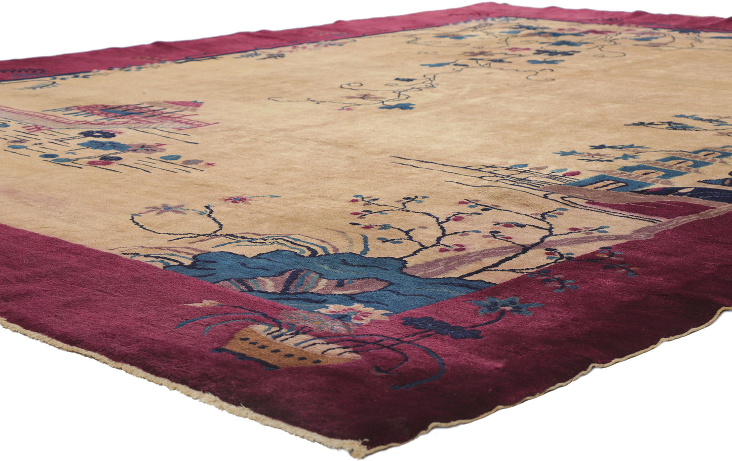 9 x 11 Antique Chinese Art Deco Rug 78175