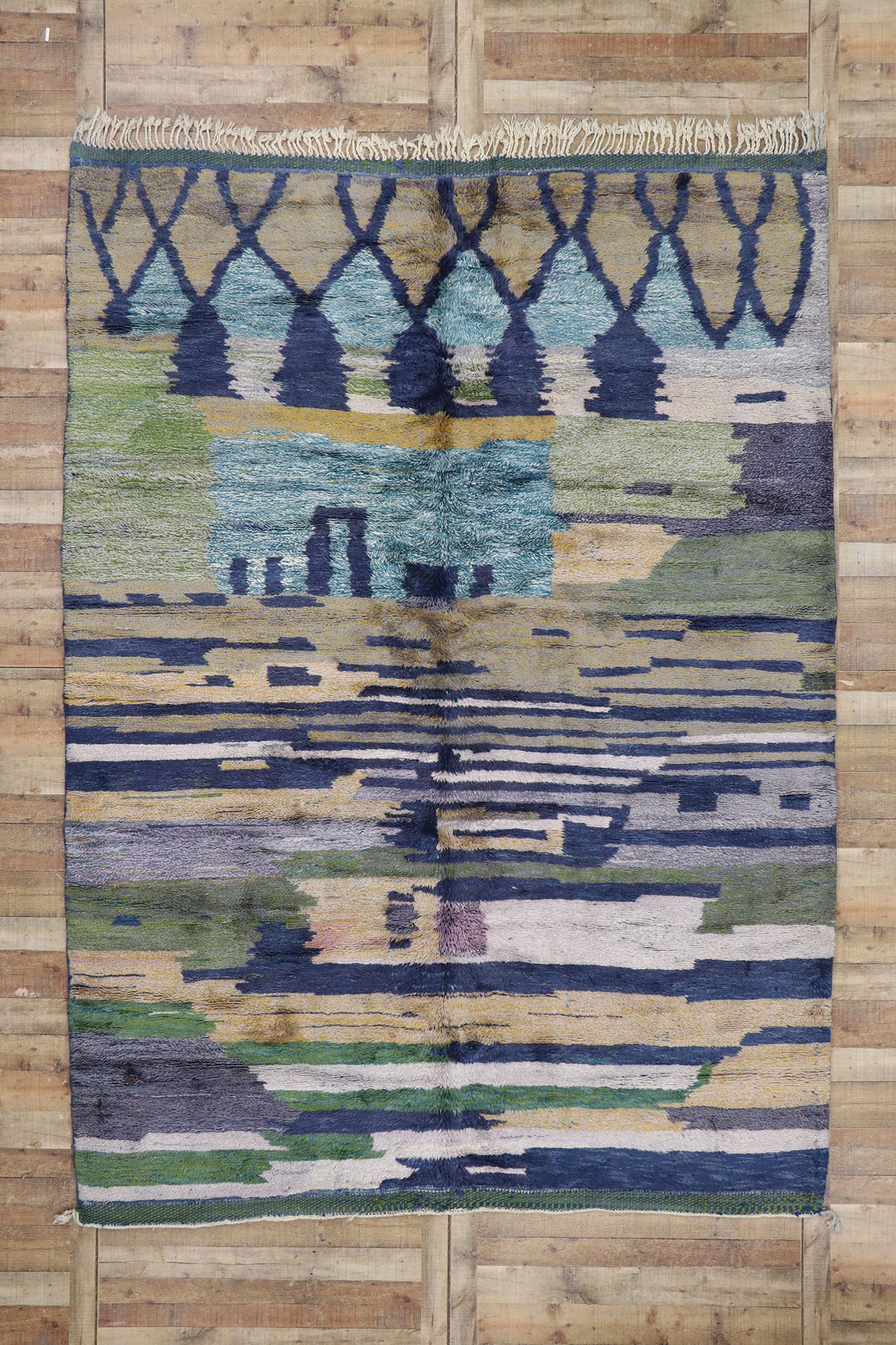9 x 11 Modern Beni Mrirt Moroccan Rug 21117