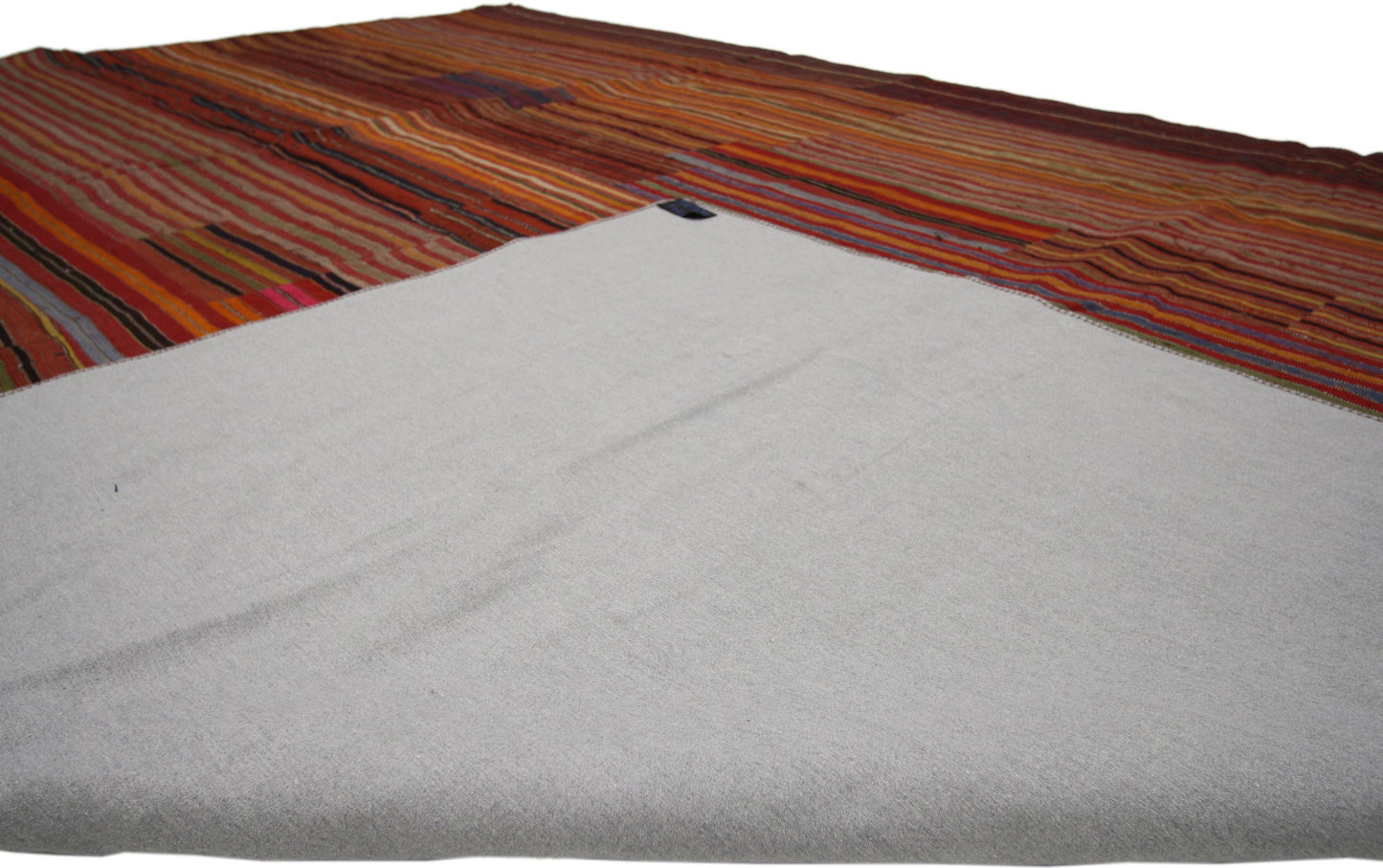 9 x 11 Vintage Turkish Striped Kilim Rug 60647