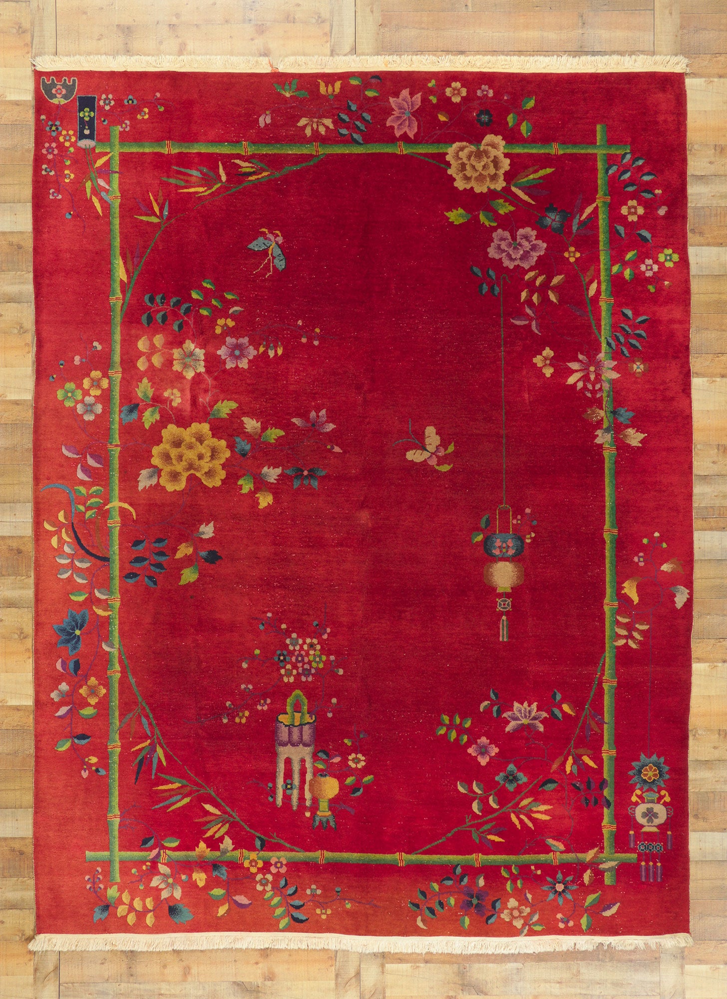 9 x 12 Antique Chinese Art Deco Rug 78314