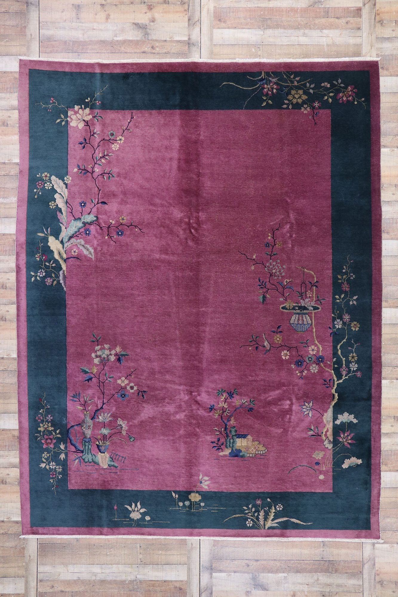 9 x 12 Antique Chinese Art Deco Rug 77629