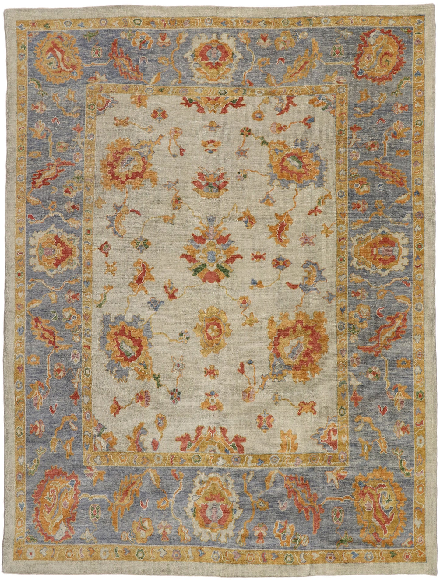 9 x 12 Colorful Turkish Oushak Rug 52165
