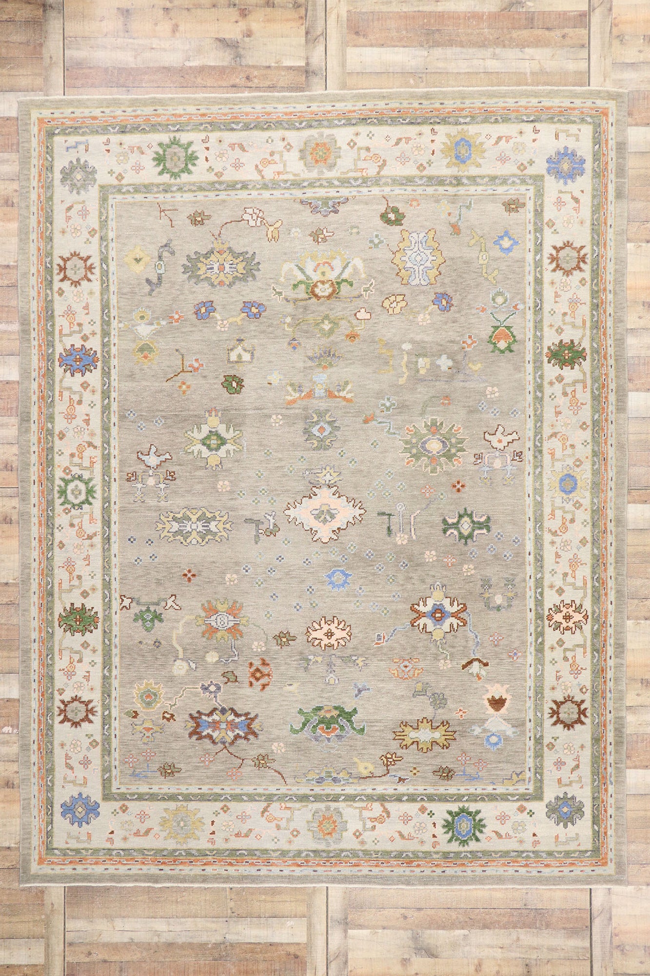 9 x 12 Colorful Turkish Oushak Rug 52238