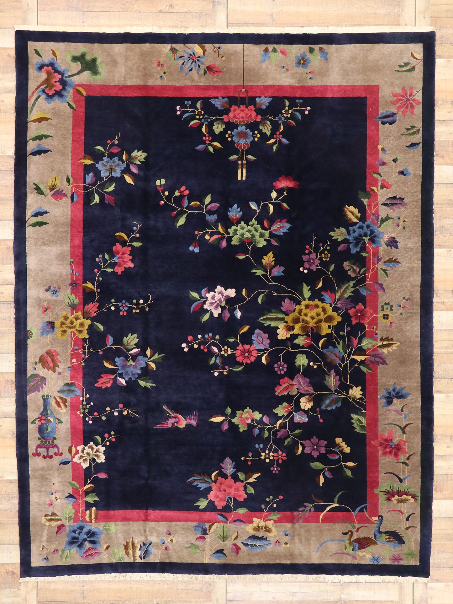 9 x 12 Antique Chinese Art Deco Rug 77452