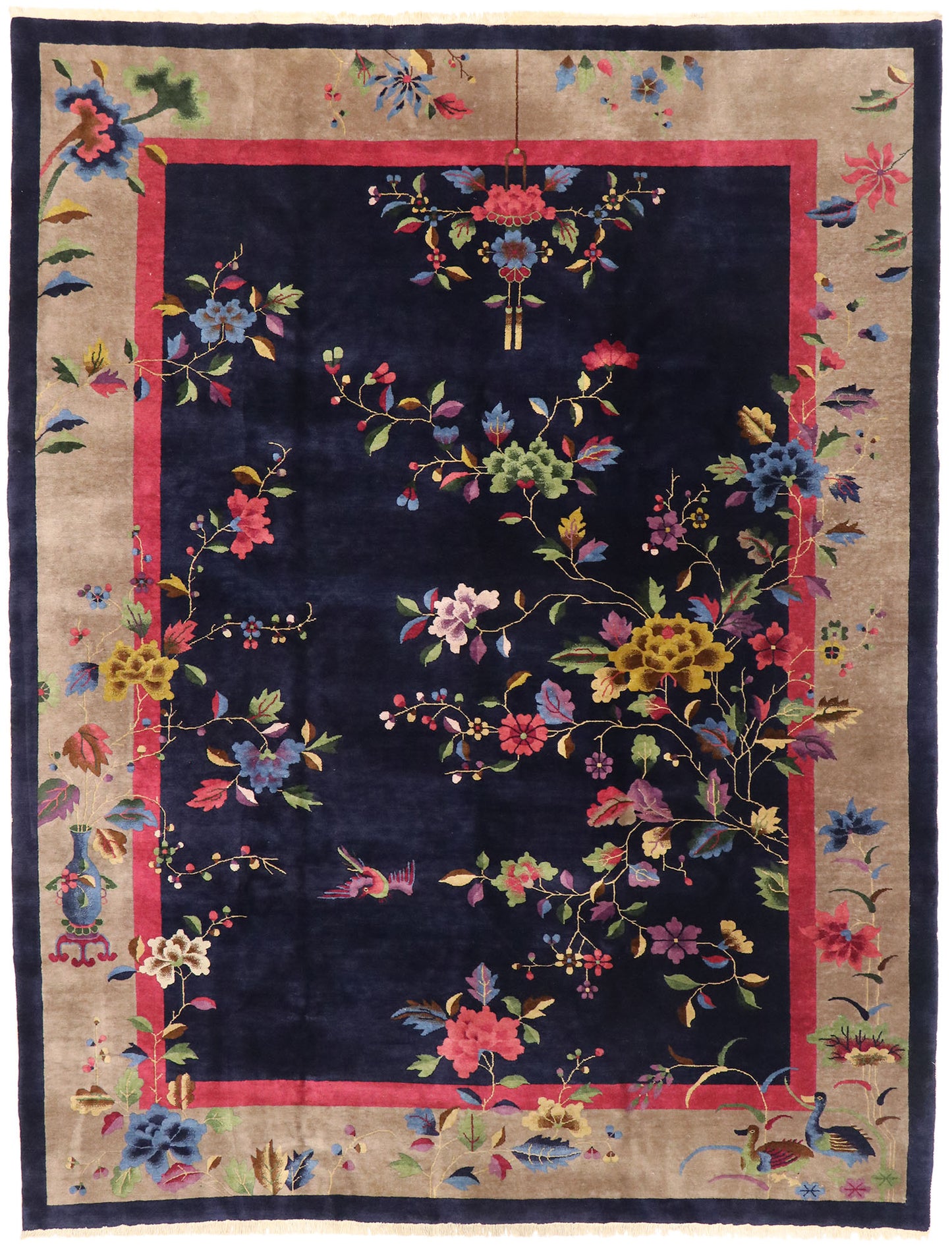 9 x 12 Antique Chinese Art Deco Rug 77452