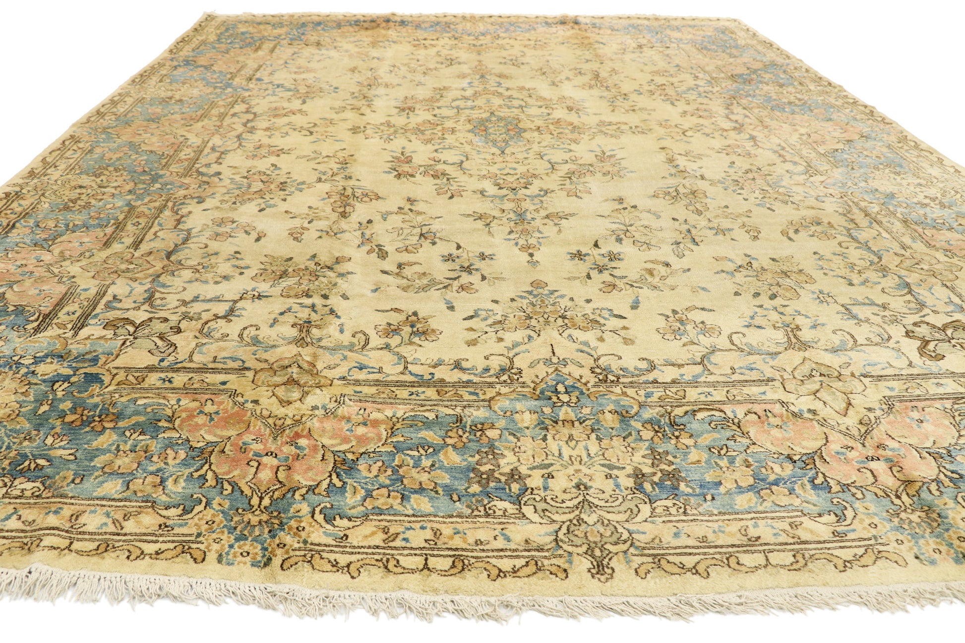 9 x 13 Antique Persian Kerman Rug 73996
