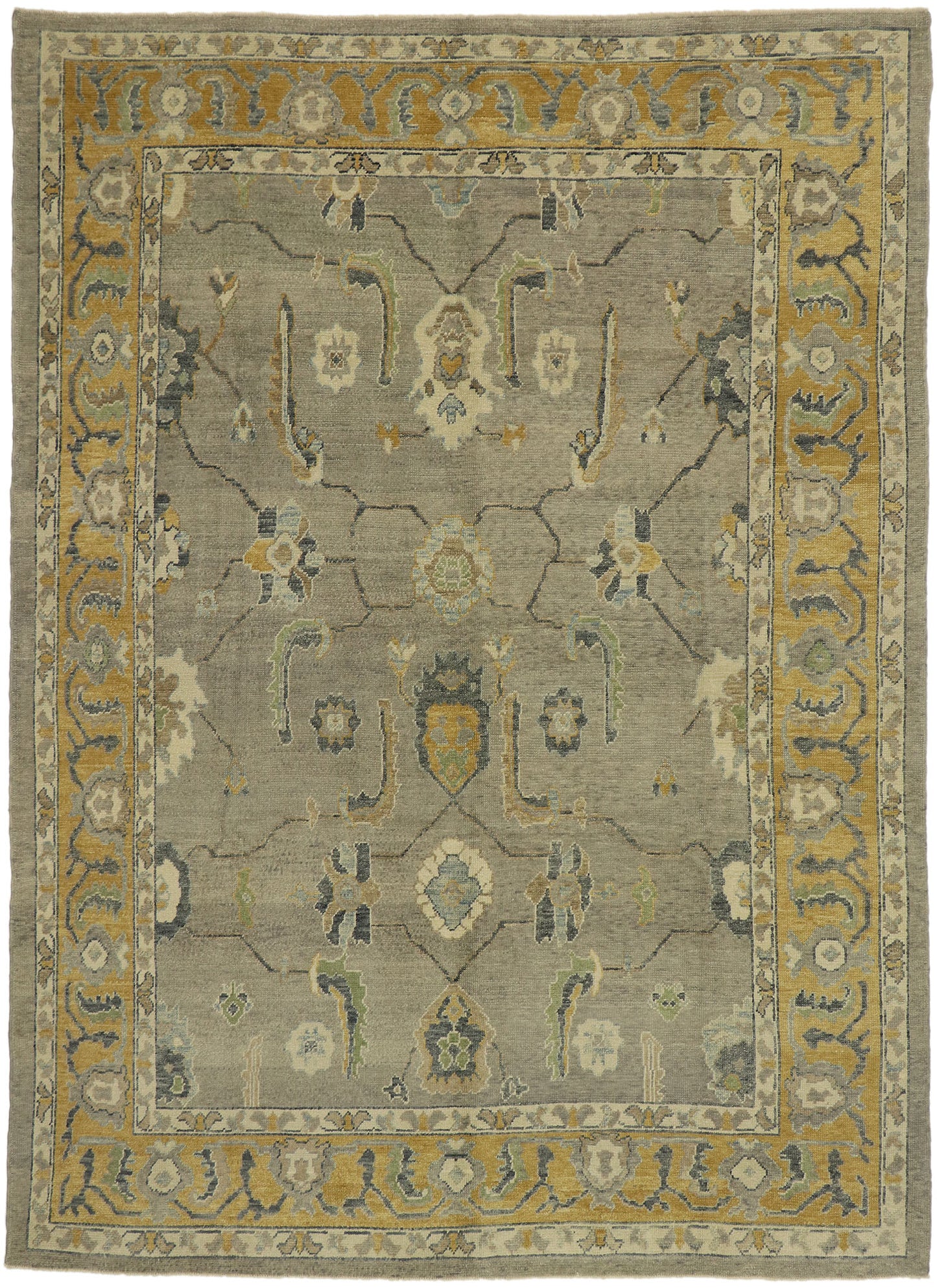 9 x 13 Earthy Turkish Oushak Rug 53206