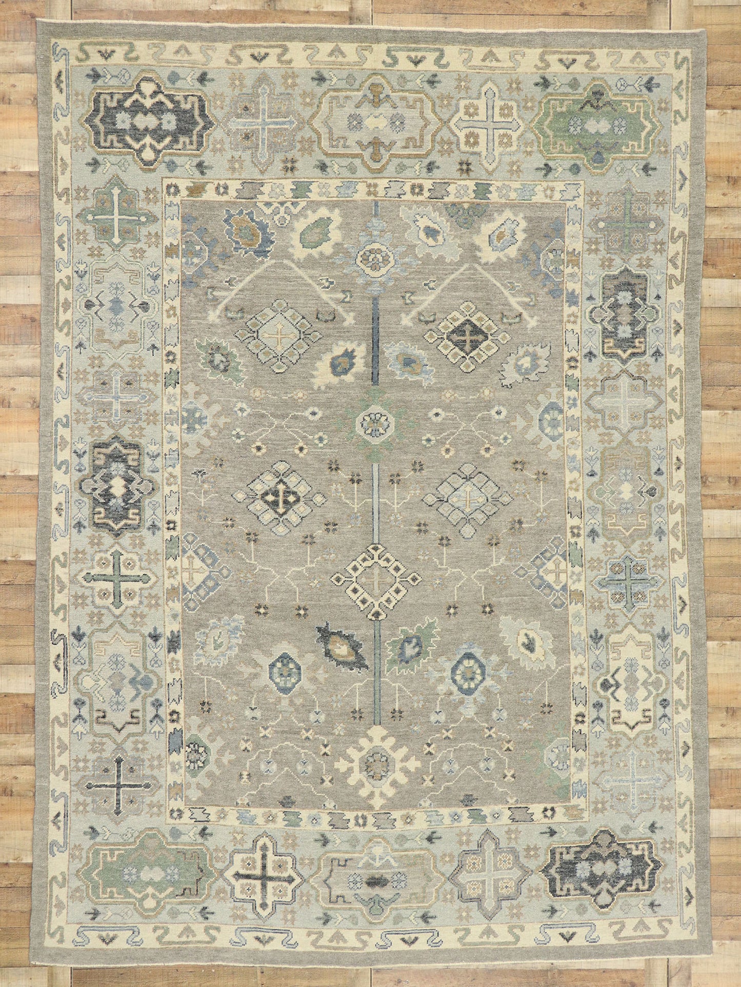 9 x 13 Modern Turkish Oushak Rug 52922