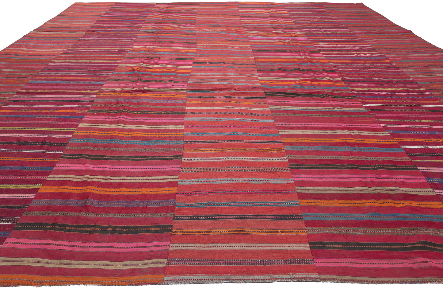 9 x 13 Vintage Turkish Striped Kilim Rug 60645