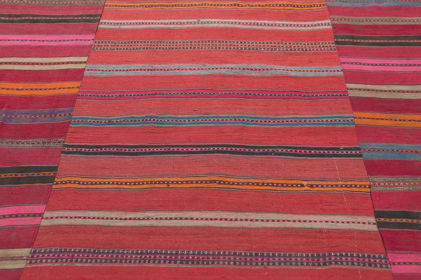 9 x 13 Vintage Turkish Striped Kilim Rug 60645