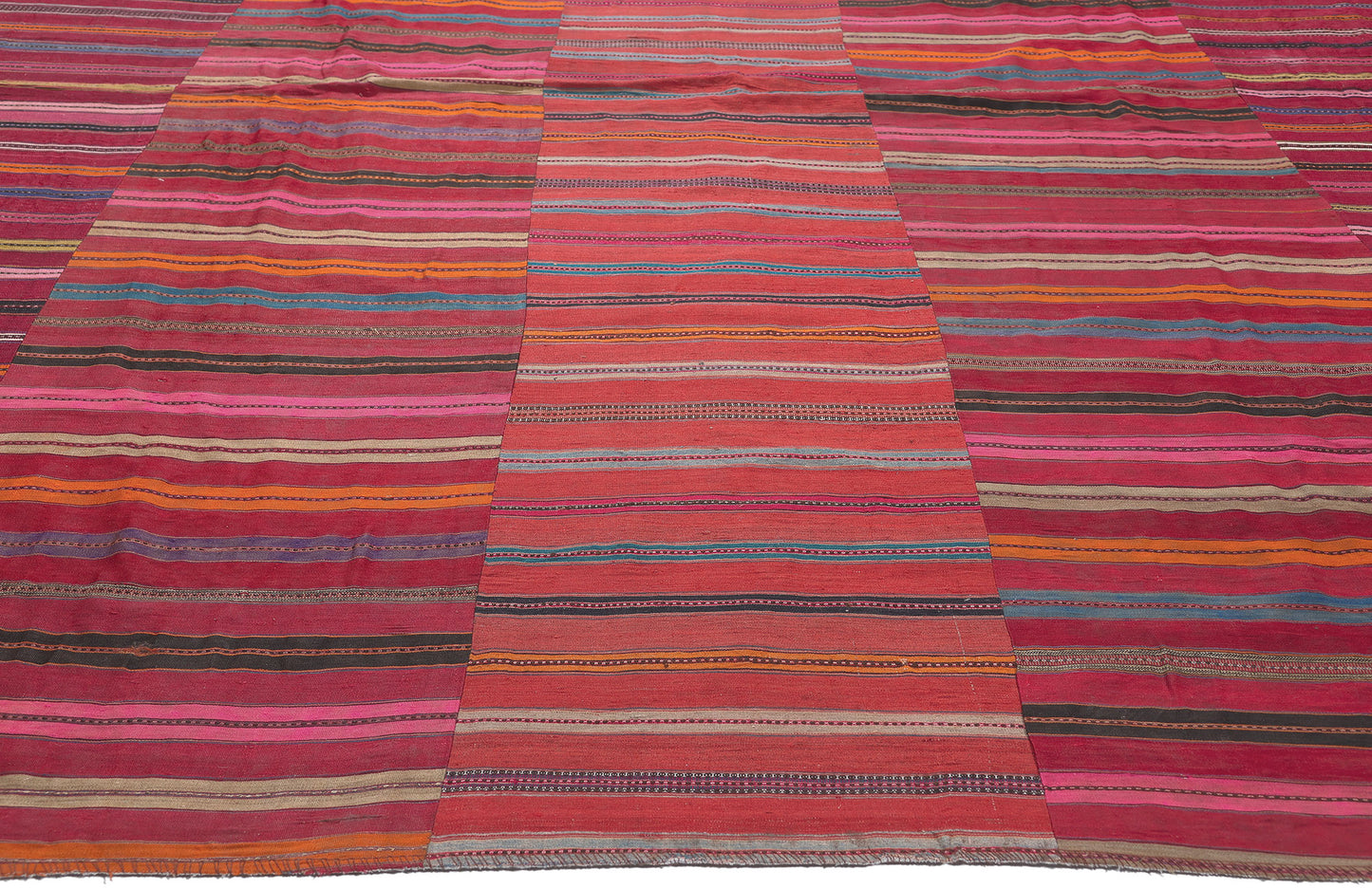 9 x 13 Vintage Turkish Striped Kilim Rug 60645