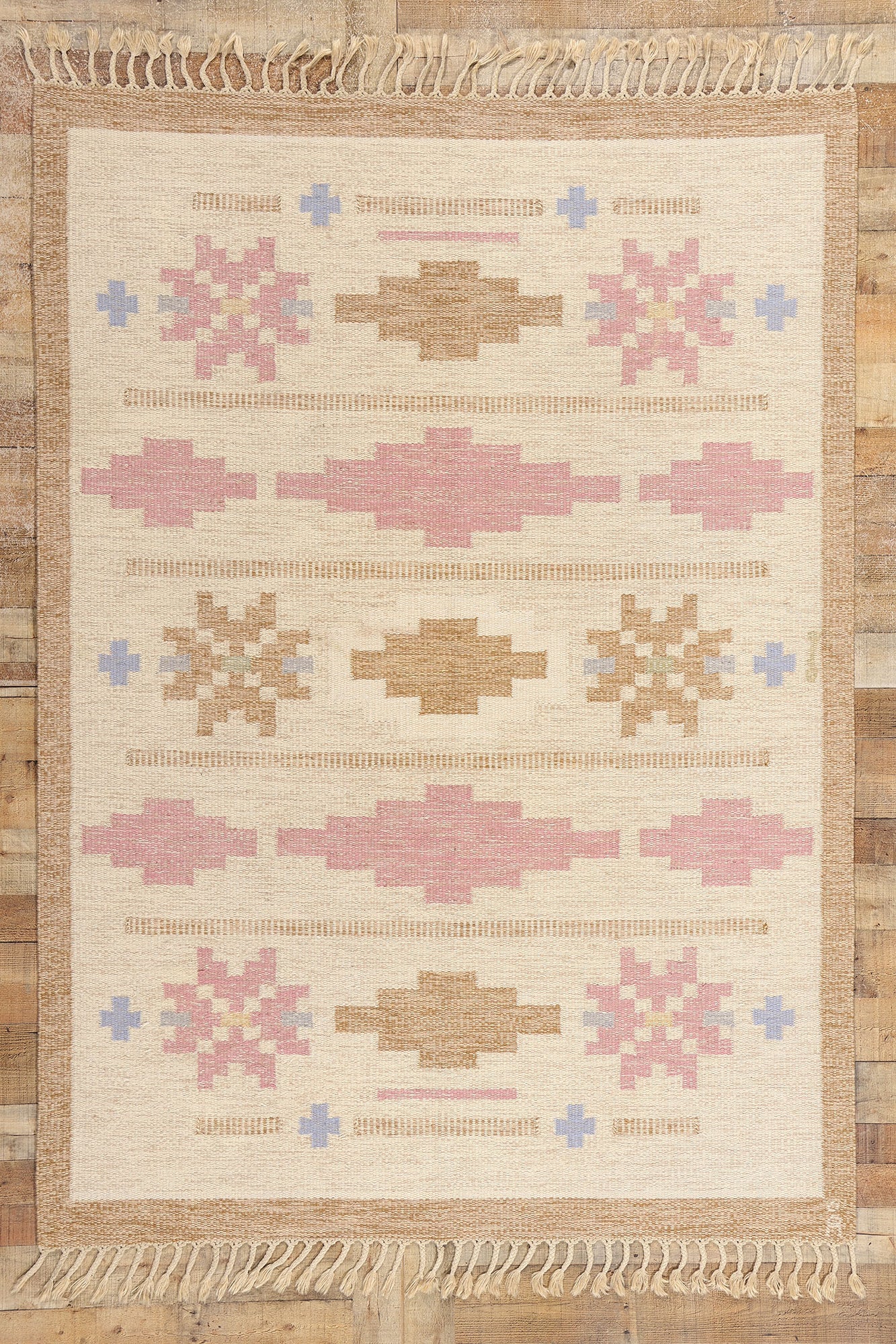 5 x 8 Anna Johanna Angstrom Vintage Swedish Rollakan Rug 78833