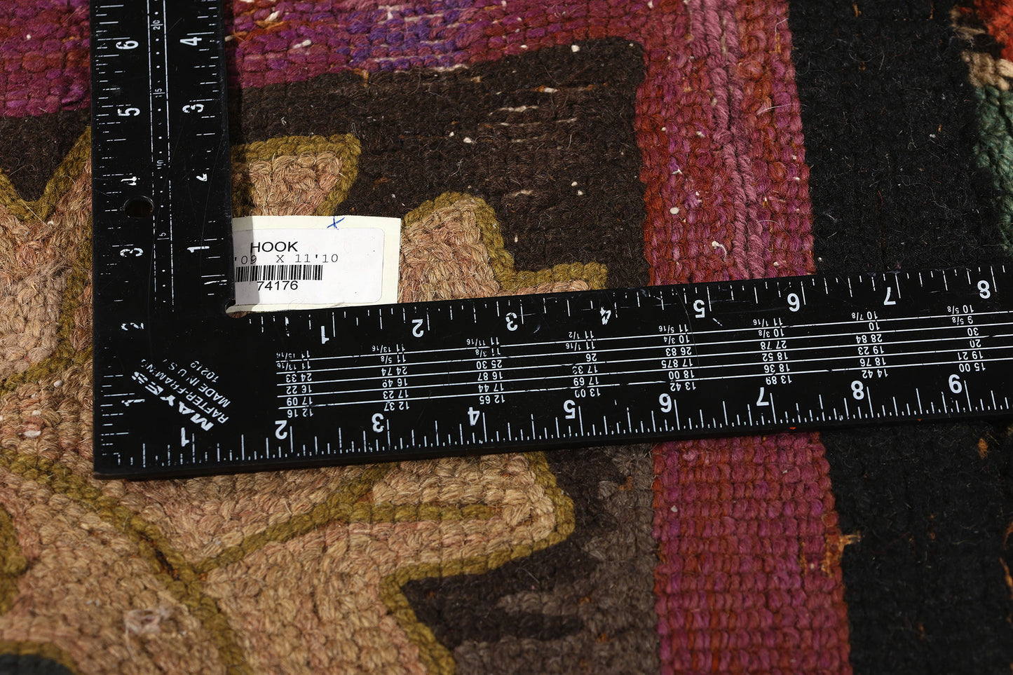 9 x 12 Antique American Hooked Rug 74176
