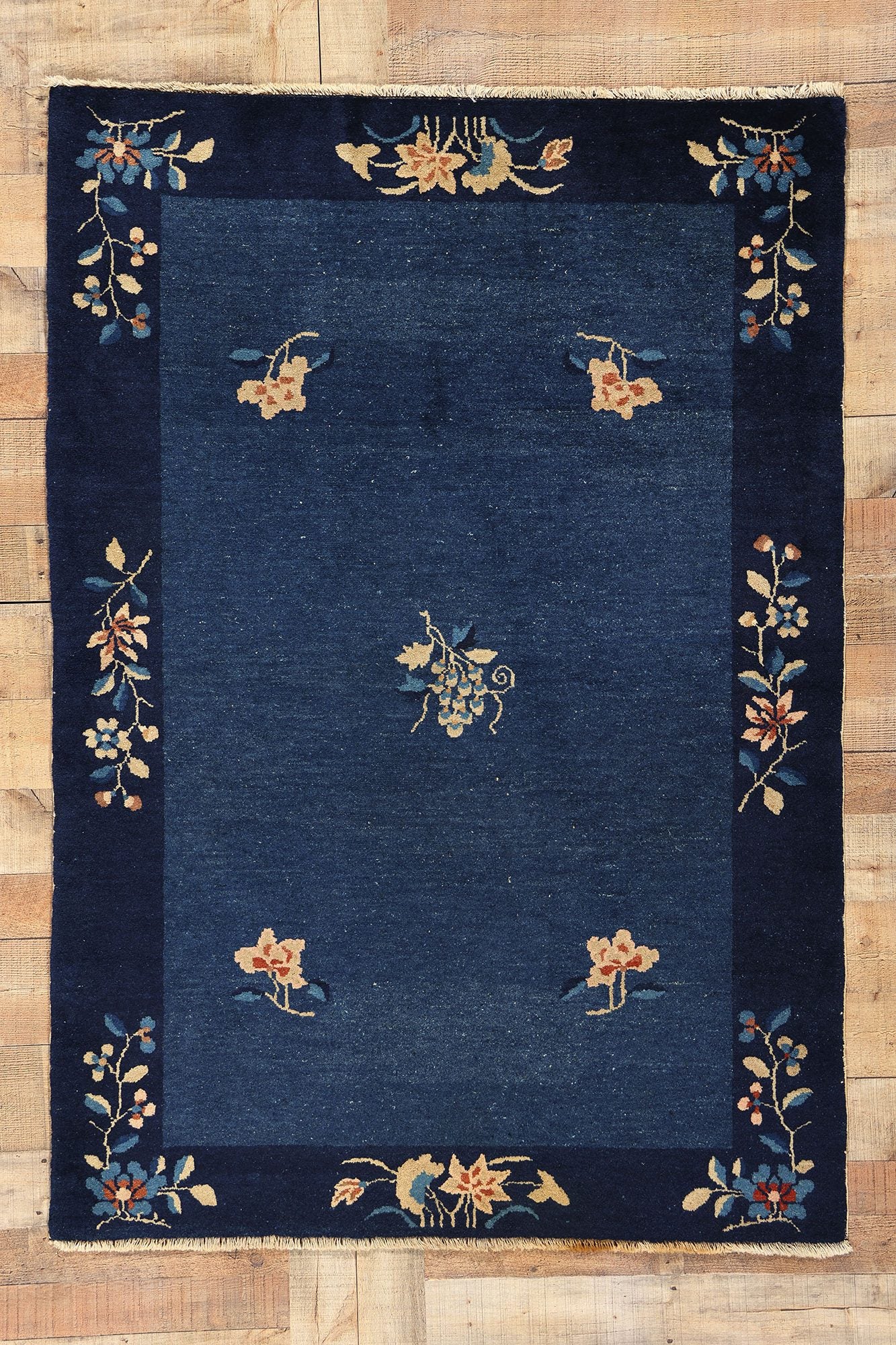 4 x 6 Antique Blue Chinese Peking Rug 78762