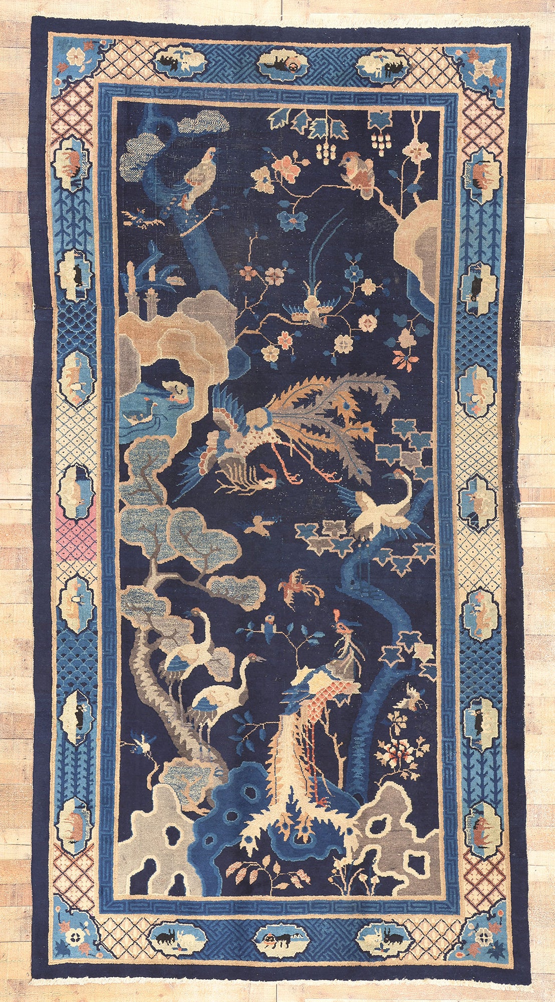 6 x 12 Antique Chinese Pictorial Baotou Rug 77215