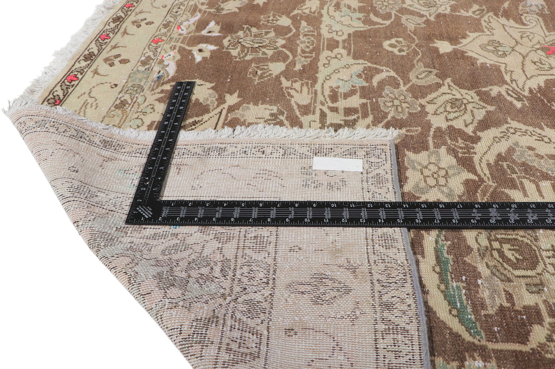 7 x 12 Antique-Worn Persian Feridan Rug 60961