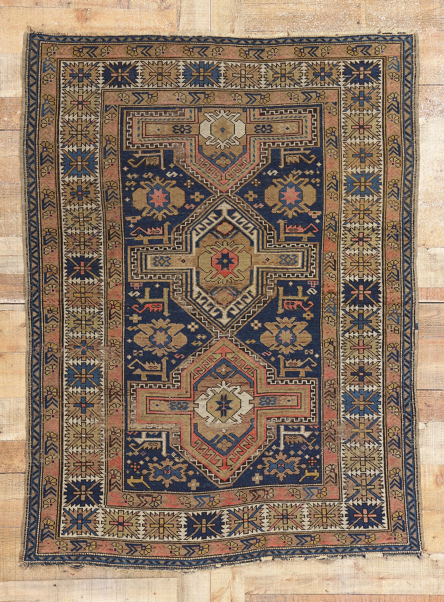 4 x 5 Antique Caucasian Kuba Rug 78899