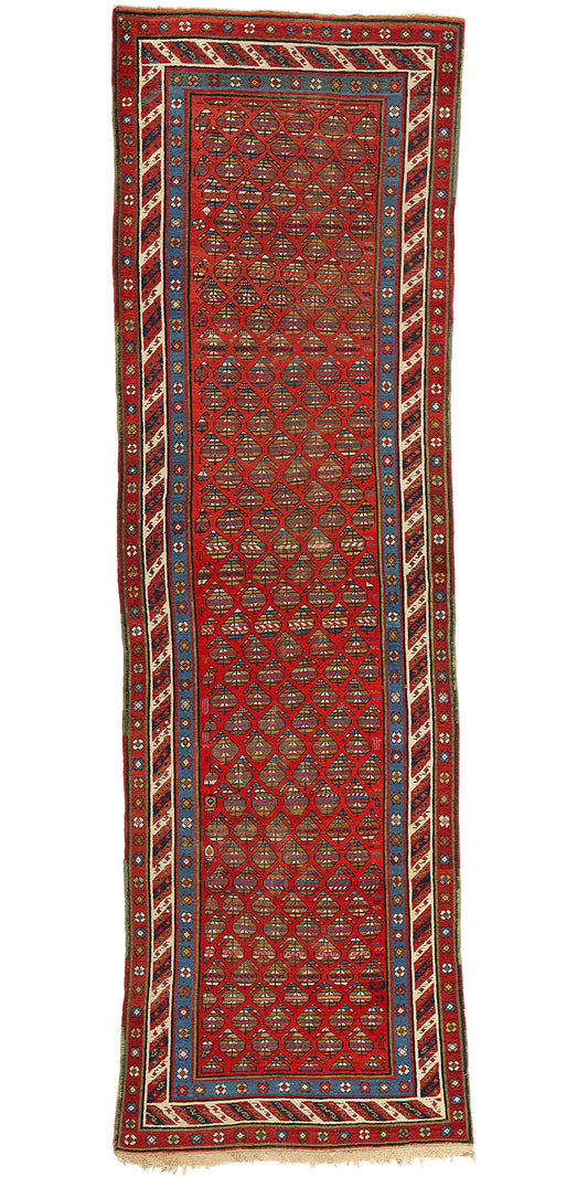 3 x 11 Antique Caucasian Shirvan Rug 73231