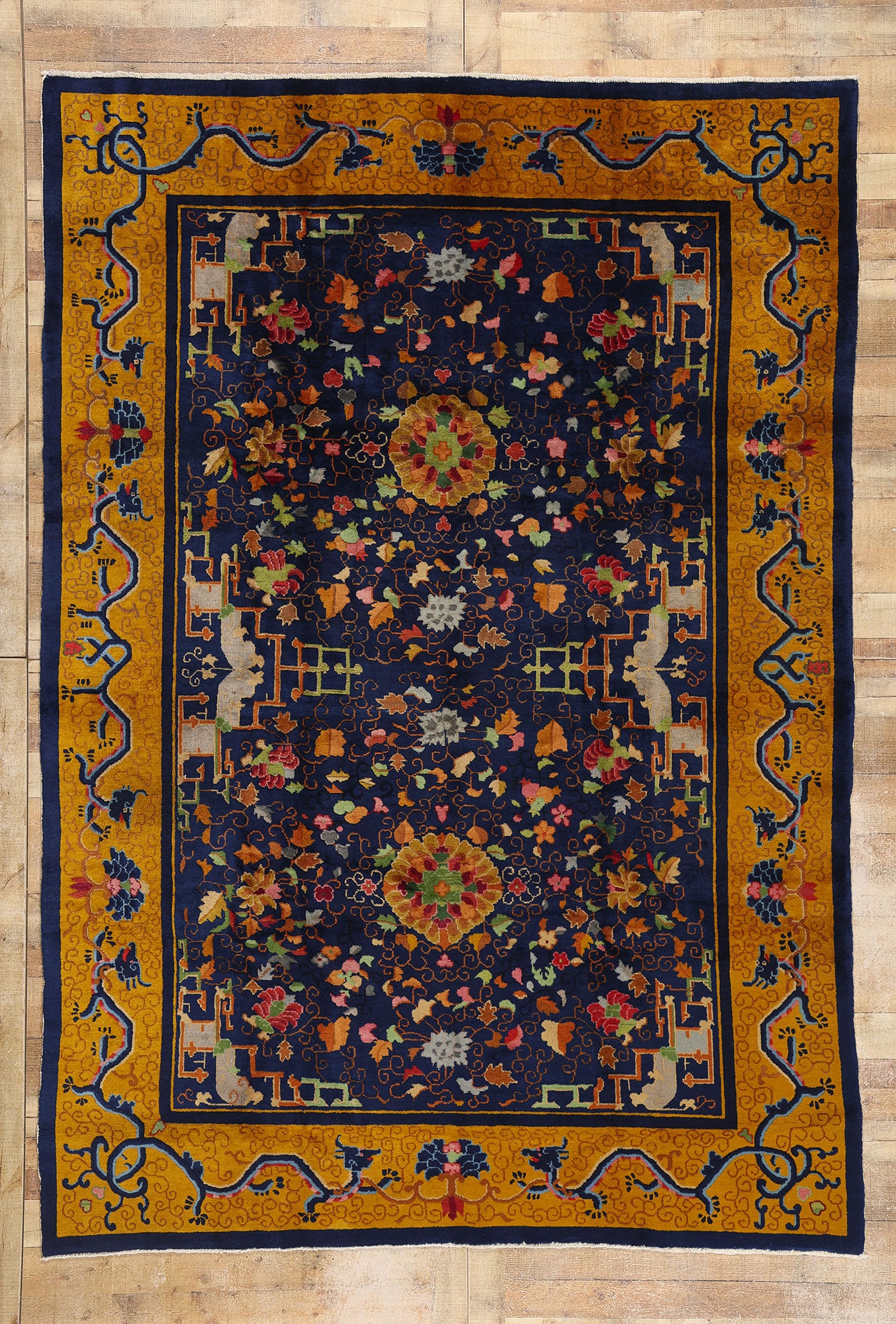 8 x 11 Antique Chinese Art Deco Rug 53874