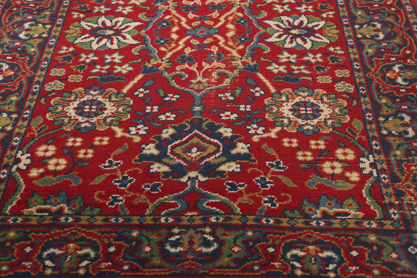 3 x 11 Antique European Red Floral Machine-Made Rug 73163