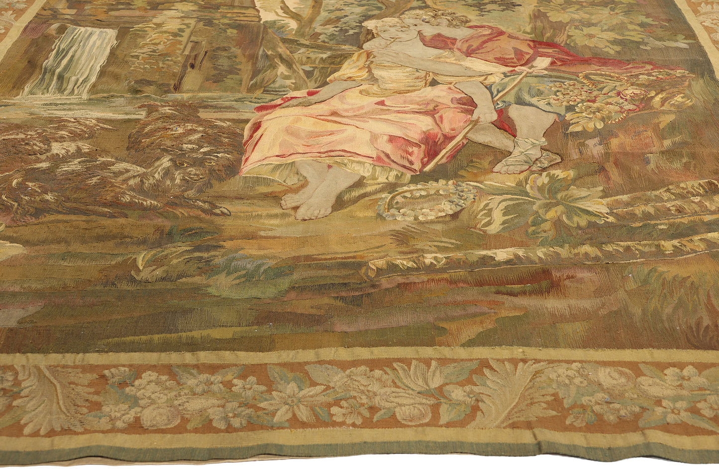 6 x 10 Antique French Aubusson Tapestry 77225